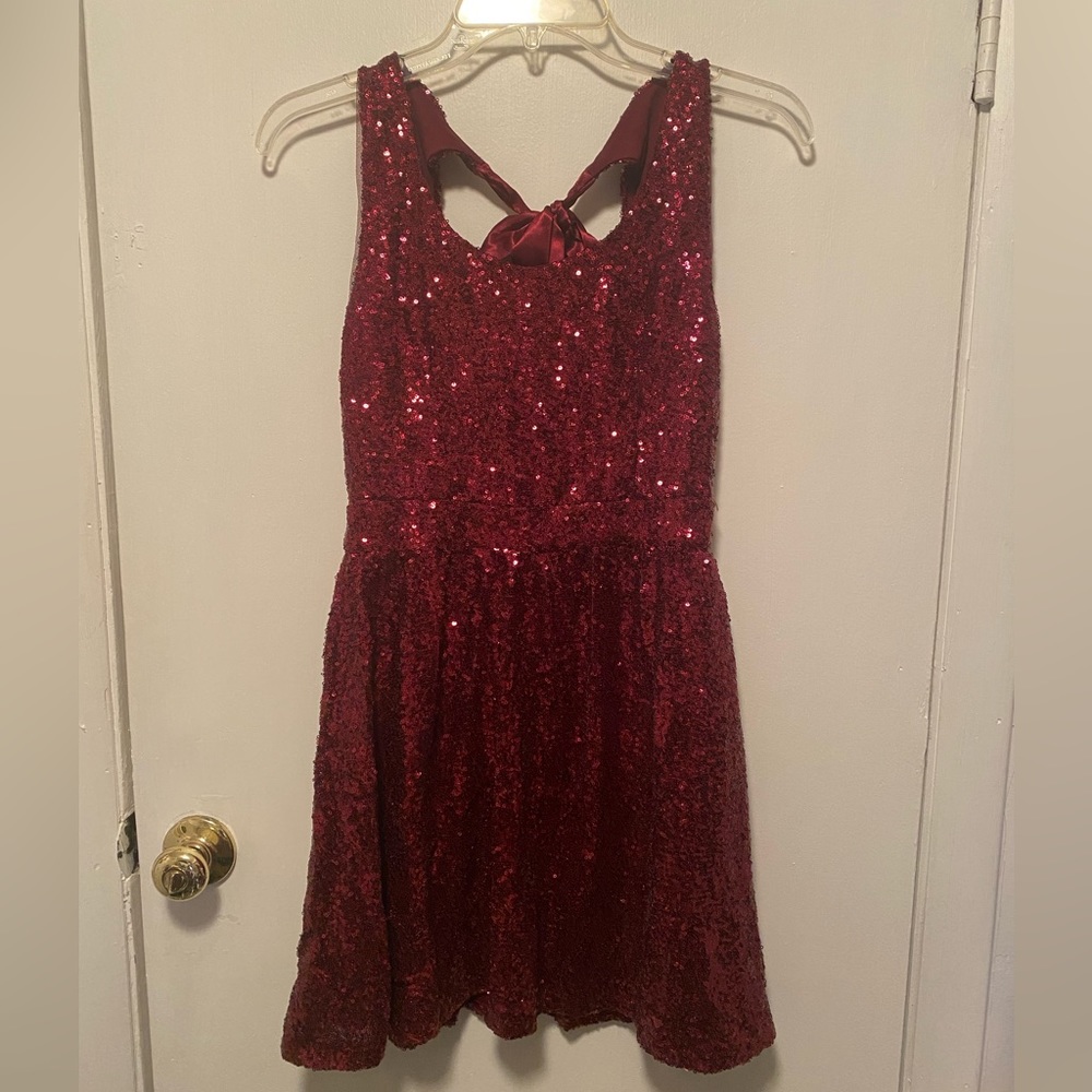 B Darlin Red Sparkly Dress